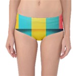 Colorful Rainbow Pattern Digital Art Abstract Minimalist Minimalism Mid-Waist Bikini Bottoms