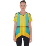 Colorful Rainbow Pattern Digital Art Abstract Minimalist Minimalism Cut Out Side Drop T-Shirt
