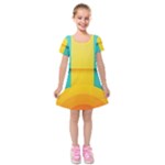 Colorful Rainbow Pattern Digital Art Abstract Minimalist Minimalism Kids  Short Sleeve Velvet Dress