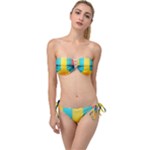 Colorful Rainbow Pattern Digital Art Abstract Minimalist Minimalism Twist Bandeau Bikini Set