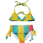 Colorful Rainbow Pattern Digital Art Abstract Minimalist Minimalism Kids  Classic Bikini Set