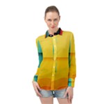 Colorful Rainbow Pattern Digital Art Abstract Minimalist Minimalism Long Sleeve Chiffon Shirt