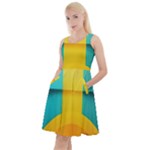 Colorful Rainbow Pattern Digital Art Abstract Minimalist Minimalism Knee Length Skater Dress With Pockets