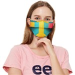 Colorful Rainbow Pattern Digital Art Abstract Minimalist Minimalism Fitted Cloth Face Mask (Adult)