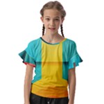 Colorful Rainbow Pattern Digital Art Abstract Minimalist Minimalism Kids  Cut Out Flutter Sleeves