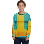 Colorful Rainbow Pattern Digital Art Abstract Minimalist Minimalism Kids  Crewneck Sweatshirt