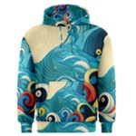 Waves Ocean Sea Abstract Whimsical Abstract Art Pattern Abstract Pattern Water Nature Moon Full Moon Men s Core Hoodie