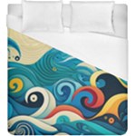 Waves Ocean Sea Abstract Whimsical Abstract Art Pattern Abstract Pattern Water Nature Moon Full Moon Duvet Cover (King Size)