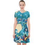 Waves Ocean Sea Abstract Whimsical Abstract Art Pattern Abstract Pattern Water Nature Moon Full Moon Adorable in Chiffon Dress
