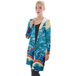 Waves Ocean Sea Abstract Whimsical Abstract Art Pattern Abstract Pattern Water Nature Moon Full Moon Hooded Pocket Cardigan