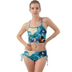 Waves Ocean Sea Abstract Whimsical Abstract Art Pattern Abstract Pattern Water Nature Moon Full Moon Mini Tank Bikini Set