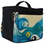 Waves Ocean Sea Abstract Whimsical Abstract Art Pattern Abstract Pattern Water Nature Moon Full Moon Make Up Travel Bag (Big)