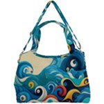Waves Ocean Sea Abstract Whimsical Abstract Art Pattern Abstract Pattern Water Nature Moon Full Moon Double Compartment Shoulder Bag