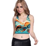 Waves Ocean Sea Abstract Whimsical Abstract Art Pattern Abstract Pattern Nature Water Seascape Racer Back Crop Top