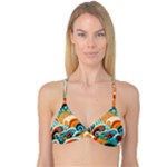 Waves Ocean Sea Abstract Whimsical Abstract Art Pattern Abstract Pattern Nature Water Seascape Reversible Tri Bikini Top