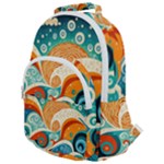 Waves Ocean Sea Abstract Whimsical Abstract Art Pattern Abstract Pattern Nature Water Seascape Rounded Multi Pocket Backpack