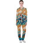 Waves Ocean Sea Abstract Whimsical Abstract Art Pattern Abstract Pattern Nature Water Seascape Casual Jacket and Pants Set