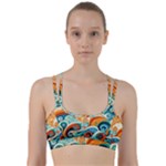 Waves Ocean Sea Abstract Whimsical Abstract Art Pattern Abstract Pattern Nature Water Seascape Line Them Up Sports Bra