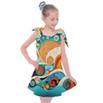 Waves Ocean Sea Abstract Whimsical Abstract Art Pattern Abstract Pattern Nature Water Seascape Kids  Tie Up Tunic Dress