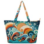 Waves Ocean Sea Abstract Whimsical Abstract Art Pattern Abstract Pattern Nature Water Seascape Full Print Shoulder Bag