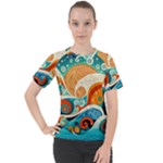 Waves Ocean Sea Abstract Whimsical Abstract Art Pattern Abstract Pattern Nature Water Seascape Women s Sport Raglan T-Shirt