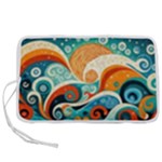 Waves Ocean Sea Abstract Whimsical Abstract Art Pattern Abstract Pattern Nature Water Seascape Pen Storage Case (M)