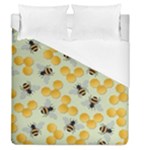 Bees Pattern Honey Bee Bug Honeycomb Honey Beehive Duvet Cover (Queen Size)