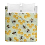Bees Pattern Honey Bee Bug Honeycomb Honey Beehive Duvet Cover Double Side (Full/ Double Size)