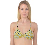 Bees Pattern Honey Bee Bug Honeycomb Honey Beehive Reversible Tri Bikini Top