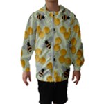 Bees Pattern Honey Bee Bug Honeycomb Honey Beehive Kids  Hooded Windbreaker