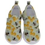 Bees Pattern Honey Bee Bug Honeycomb Honey Beehive Kids  Velcro No Lace Shoes