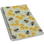 Bees Pattern Honey Bee Bug Honeycomb Honey Beehive 5.5  x 8.5  Notebook