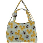 Bees Pattern Honey Bee Bug Honeycomb Honey Beehive Double Compartment Shoulder Bag