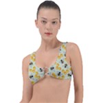 Bees Pattern Honey Bee Bug Honeycomb Honey Beehive Ring Detail Bikini Top