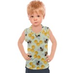 Bees Pattern Honey Bee Bug Honeycomb Honey Beehive Kids  Sport Tank Top