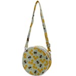 Bees Pattern Honey Bee Bug Honeycomb Honey Beehive Crossbody Circle Bag