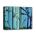 Nature Outdoors Night Trees Scene Forest Woods Light Moonlight Wilderness Stars Deluxe Canvas 14  x 11  (Stretched)