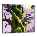 Outdoors Night Full Moon Setting Scene Woods Light Moonlight Nature Wilderness Landscape Canvas 24  x 20  (Stretched)