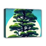 Pine Moon Tree Landscape Nature Scene Stars Setting Night Midnight Full Moon Deluxe Canvas 16  x 12  (Stretched) 