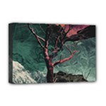 Night Sky Nature Tree Night Landscape Forest Galaxy Fantasy Dark Sky Planet Deluxe Canvas 18  x 12  (Stretched)