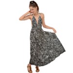 Black and white Abstract expressive print Backless Maxi Beach Dress