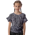 Black and white Abstract expressive print Kids  Cut Out Flutter Sleeves