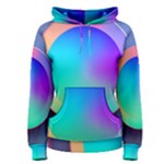 Circle Colorful Rainbow Spectrum Button Gradient Women s Pullover Hoodie