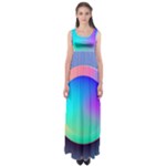 Circle Colorful Rainbow Spectrum Button Gradient Empire Waist Maxi Dress