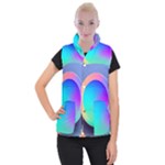 Circle Colorful Rainbow Spectrum Button Gradient Women s Button Up Vest