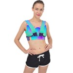 Circle Colorful Rainbow Spectrum Button Gradient V-Back Sports Bra