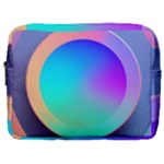 Circle Colorful Rainbow Spectrum Button Gradient Make Up Pouch (Large)