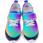 Circle Colorful Rainbow Spectrum Button Gradient Women s Velcro Strap Shoes