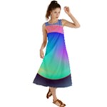 Circle Colorful Rainbow Spectrum Button Gradient Summer Maxi Dress