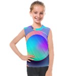 Circle Colorful Rainbow Spectrum Button Gradient Kids  Mesh Tank Top